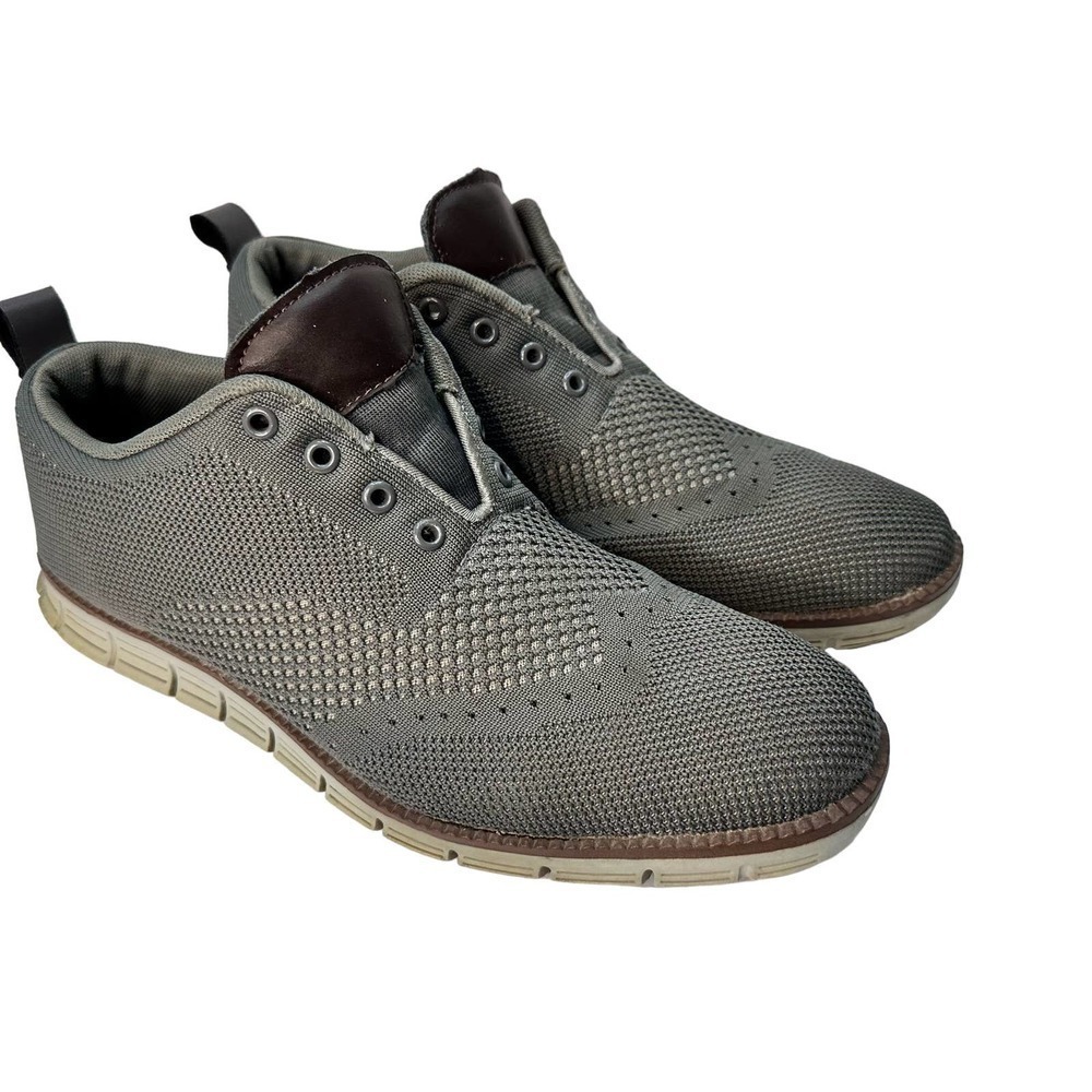 Franco Vanucci Men's Grey Gray Oxford Memory Foam Knit Shoes Size 9
